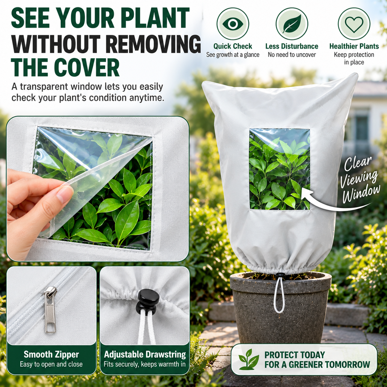 🌿 WINTER GARDEN ESSENTIAL | Plant Frost Protection Cover – Breathable Reusable Cover for Shrubs, Pots & Young Trees
