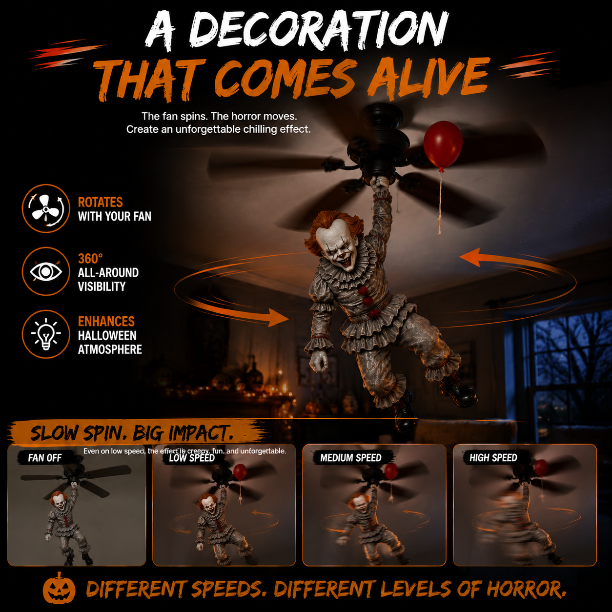 🔥 Limited Halloween Sale – Turn Your Ceiling Fan Into A Spooky Horror Decoration
