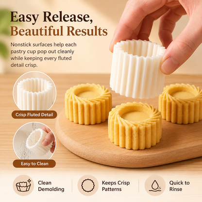 🧁 KITCHEN FAVORITE | Cookie Cup Mold Press – 4-in-1 Detachable Pastry Shaper for Jam, Chocolate & Cream-Filled Treats