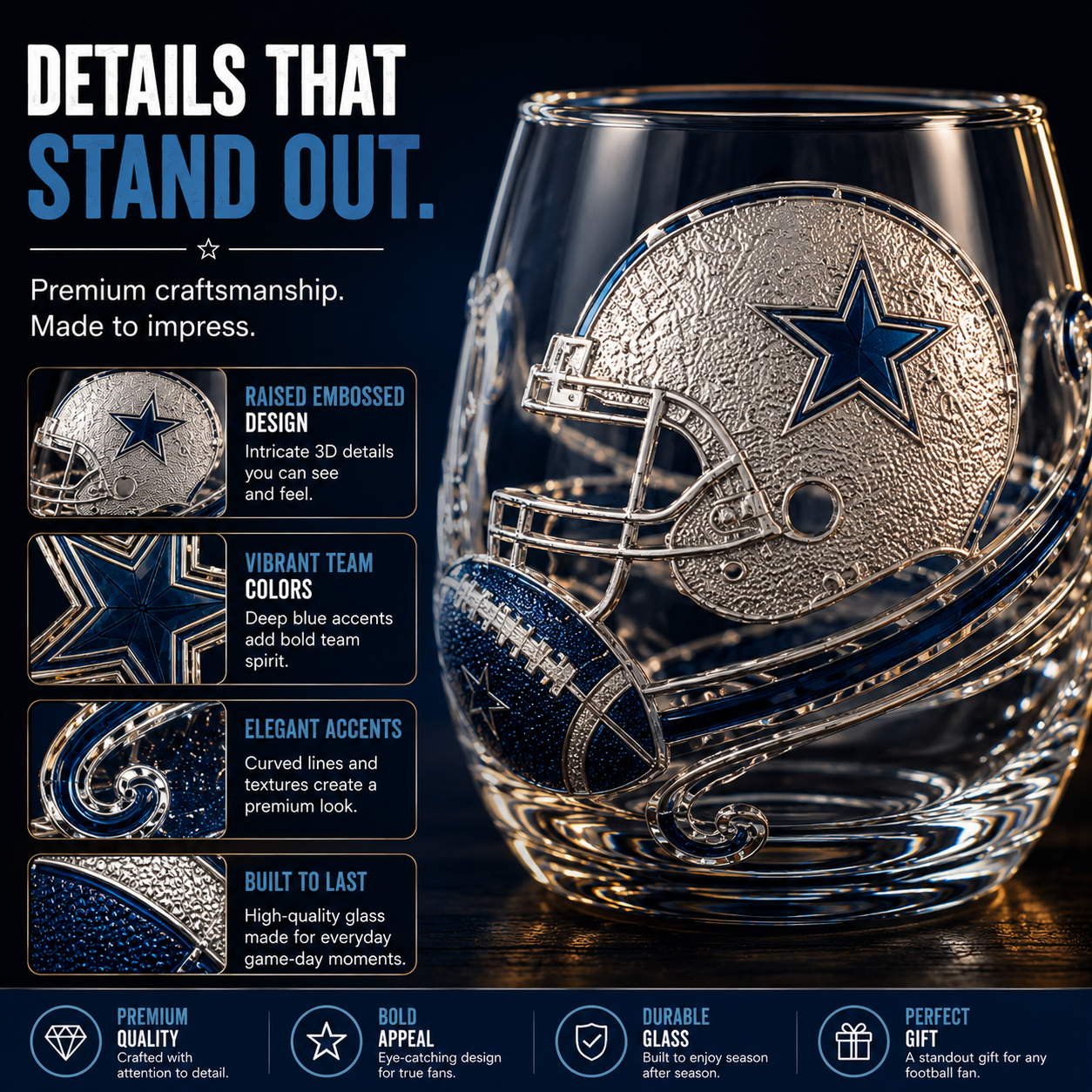 🏈 GAME DAY FAVORITE | Football Drinking Glass – Statement Drinkware for Watch Parties & Victory Toasts
