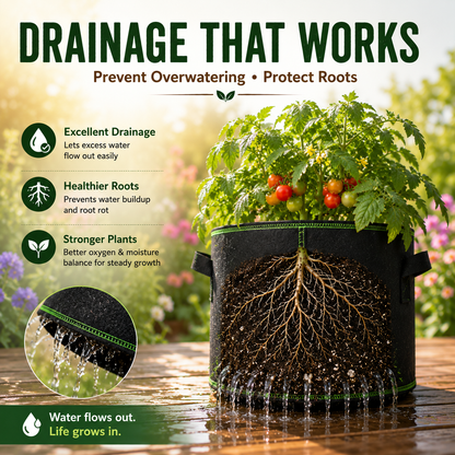 Premium Fabric Grow Bags – Breathable Planting Bags For Healthier Roots & Bigger Harvests