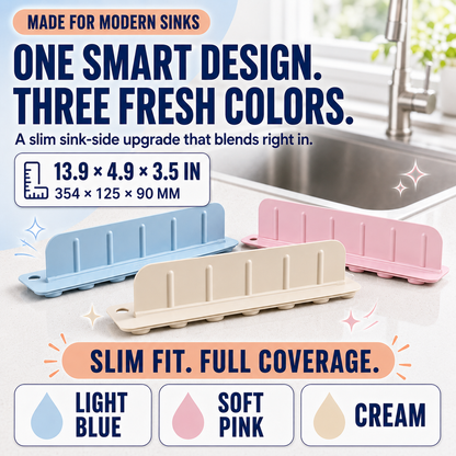 💦 2-in-1 Foldable Sink Splash Guard & Drain Organizer
