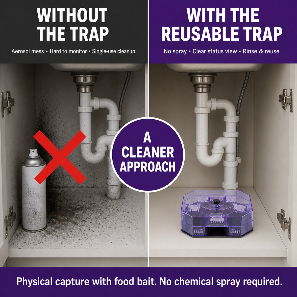 🪳 50% OFF Reusable Roach Trap – Catch Crawling Pests Without Spraying