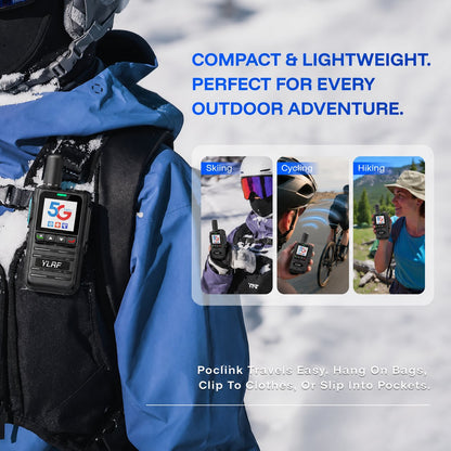 🛡️5G LTE Global Walkie Talkie with Lifetime Free SIM – Unlimited Range POC Smart Radio with App – Rugged Waterproof Pocket Radio for Hiking & Off-Grid Teams 🌍