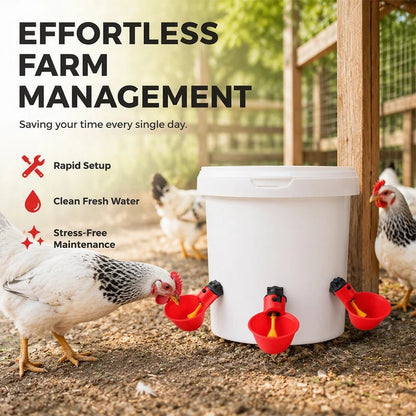 📍Gravity-Fed Automatic Chicken Waterer Cups