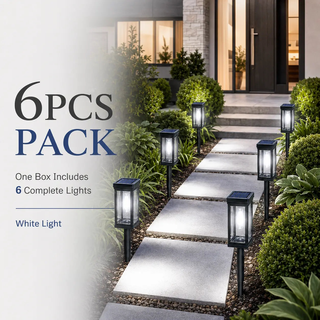 ☀️ SALE | 6-Pack Solar Pathway Lights Outdoor – IP65 Waterproof Warm White Garden Lights