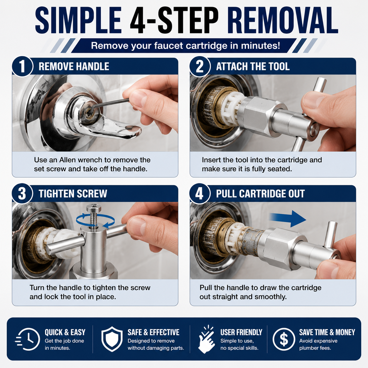 🔧 Faucet Cartridge Puller Tool | 🚿 Remove Stuck 1200 / 1222 / 1225 Cartridges Fast