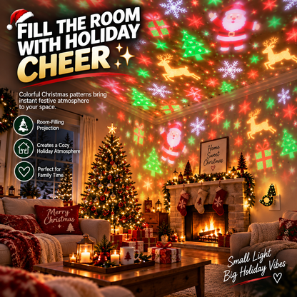 🎄 Christmas Projector Light – Plug-In Holiday Projection Lamp for Living Room, Bedroom & Party Decor