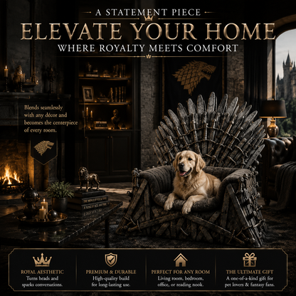 👑Luxury Pet Throne Bed Chair For Dogs Cats – Fantasy Royal Style Pet Furniture