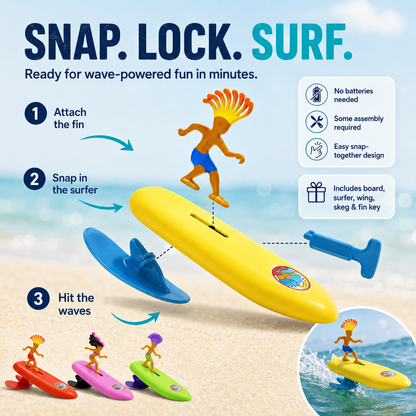 🏄 BEACH FAVORITE | Mini Surfing Toy – Toss It Into The Waves & Watch It Ride Back Toward Shore