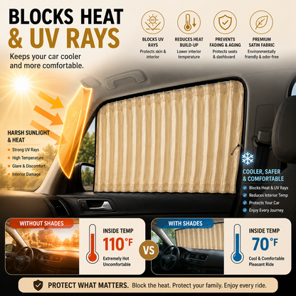 🚗 Magnetic Car Window Curtains – Privacy & UV Blocking Sun Shades