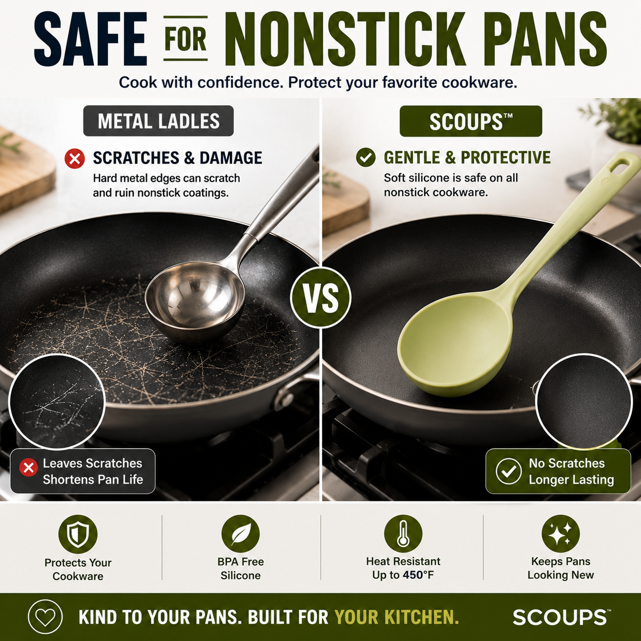 SCOUPS™ 3-In-1 Kitchen Spoon | Ladle Spatula Measuring Cup
