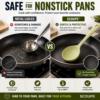 SCOUPS™ 3-In-1 Kitchen Spoon | Ladle Spatula Measuring Cup