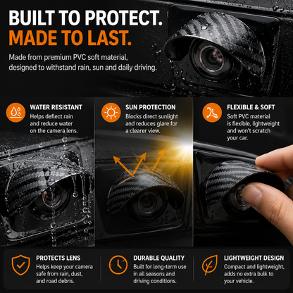 🚗 Car Backup Camera Rain Shield – Waterproof Rear View Camera Visor Cover, Anti-Rain & Sun Shade Protector (4PCS)