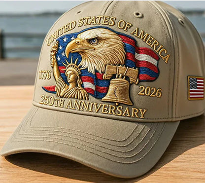 🇺🇸 ☀️ 250 Years of American Freedom Cap – Vintage Commemorative Patriotic Hat