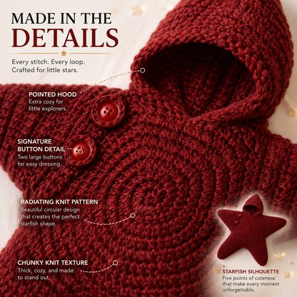 ⭐ Little Starfish Baby Romper – Cozy Knitted One-Piece Made for Picture-Perfect Moments