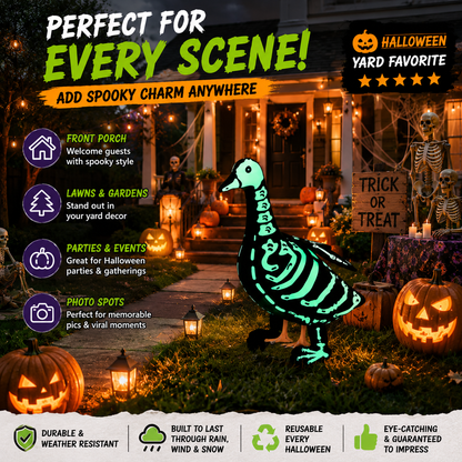 🔥 50K+ Sold | 🎃 Glowing Skeleton Goose Costume Halloween Yard Decor