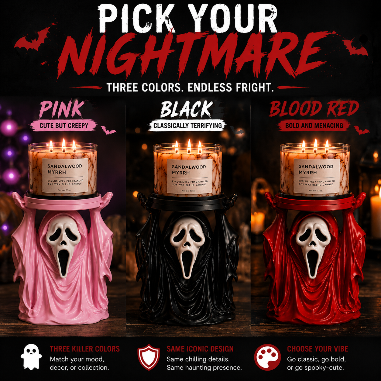 🖤 GIFT DEAL | Halloween Ghost Candle Holder – Unique Horror Gift for Candle Lovers & Spooky Decor Fans
