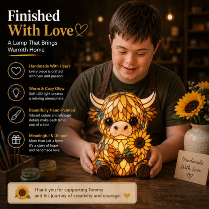 Highland Cow Night Light | Handmade Farmhouse LED Gift Lamp