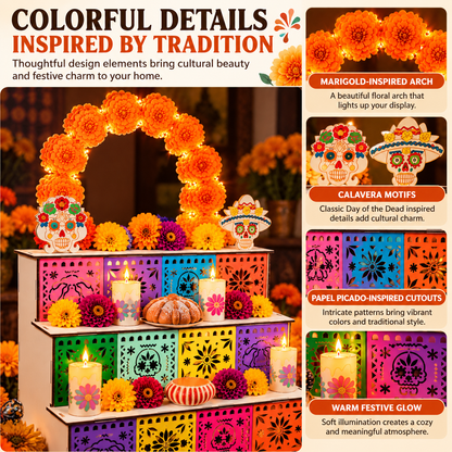 🔥Last Day 49% OFF - 🎃🏵️Day of the Dead Wooden Altar Display Set | 💕Death is not the end of life, forgetting is(📦Buy 2 Free Shipping)