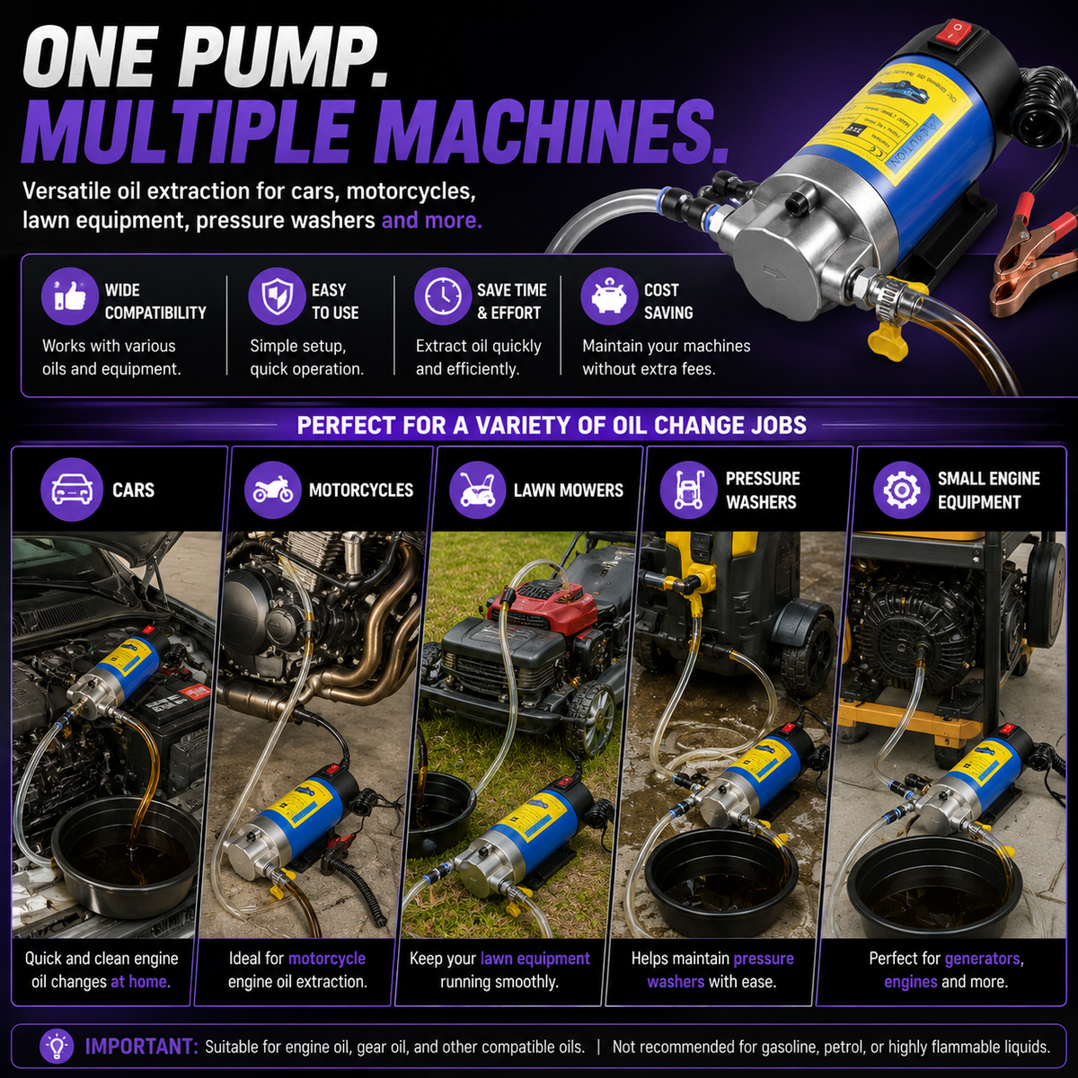 💪Fall Sale 50% OFF🔥 | 12V Portable Oil Extractor Pump – Easier DIY Oil Changes