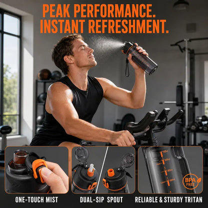 ☀️ SUMMER DEAL | Misting Water Bottle – Stay Cool & Hydrated During Hot Workouts and Outdoor Days