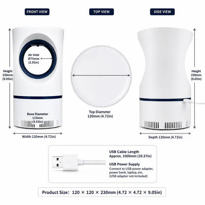 🔥 2026 New  Mosquito Trap – USB Powered Quiet Mosquito Catcher for Home & Bedroom