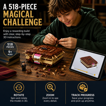 🧱 SPECIAL OFFER | 518-Piece Monster Book Building Set – Creative Challenge with Pull-Back Action