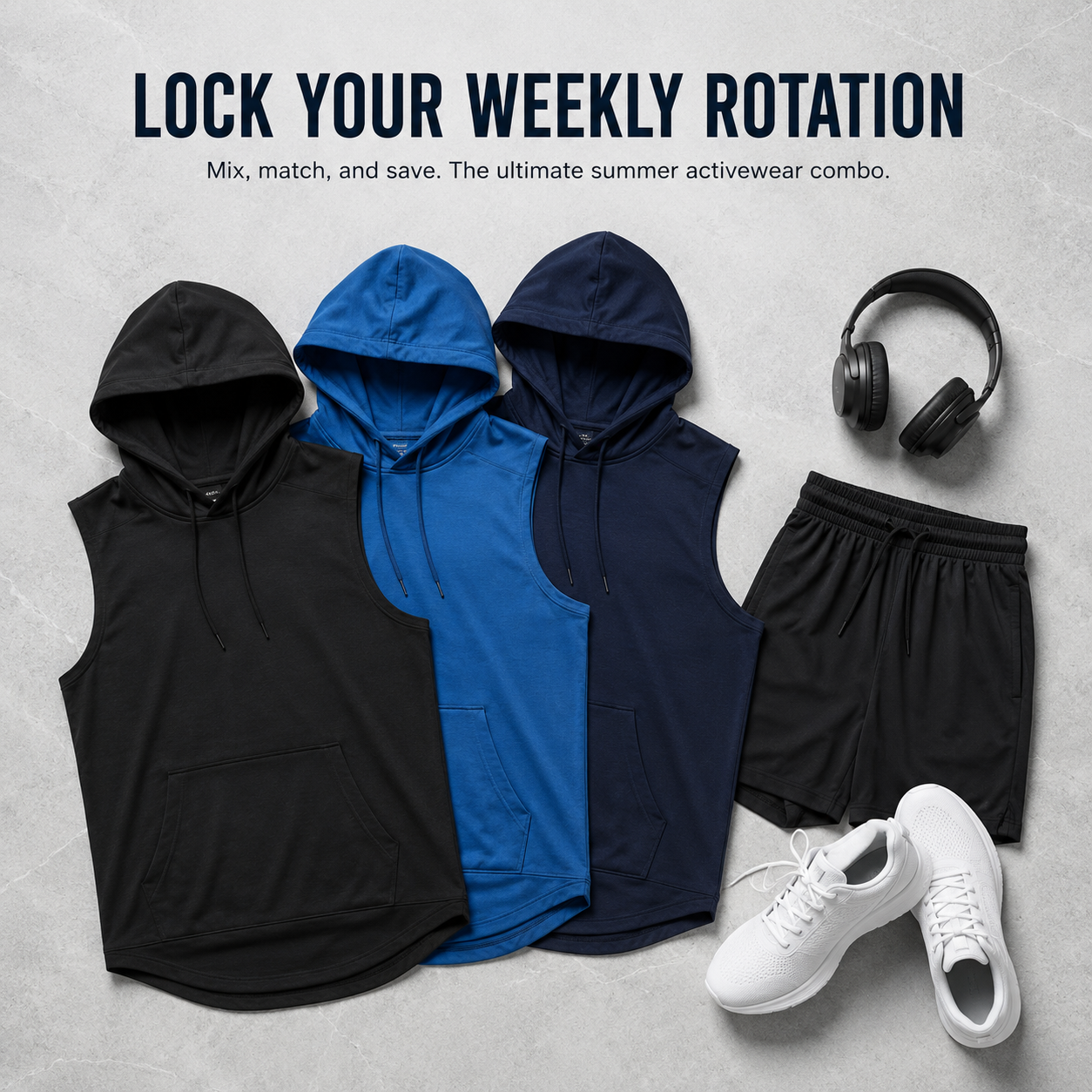 Men’s Sleeveless Hooded Sports Tank Top | Quick-Dry Gym & Casual Wear