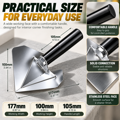 🏠 Corner Finishing Trowel – Stainless Steel Plaster & Putty Tool for Interior Wall Corners