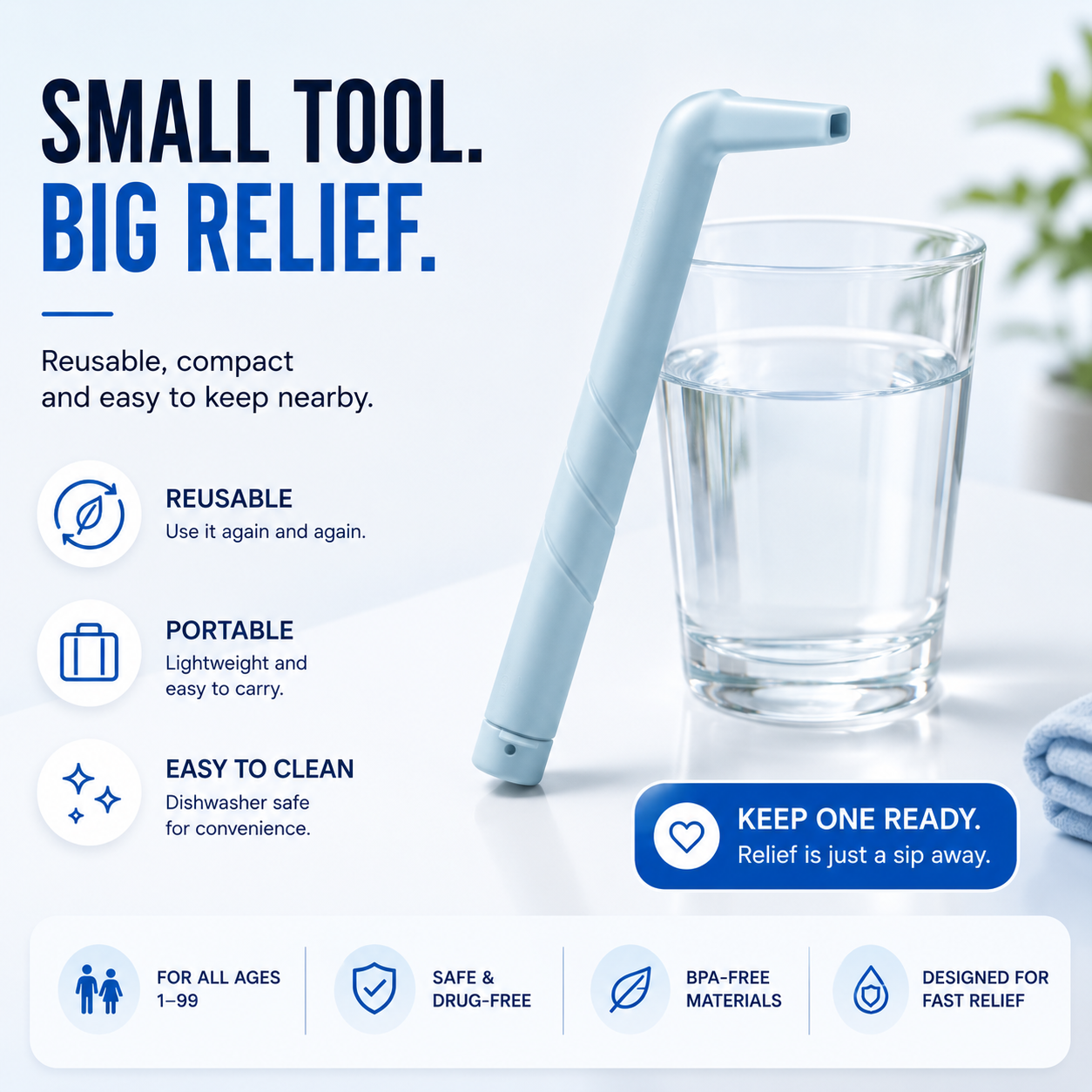 💧 2026 New Trending Hiccup Relief Tool – Portable Reusable Resistance Drinking Device