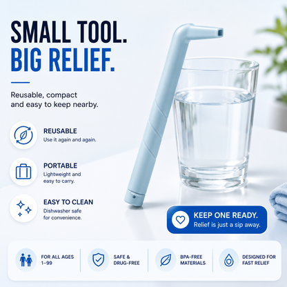 💧 2026 New Trending Hiccup Relief Tool – Portable Reusable Resistance Drinking Device