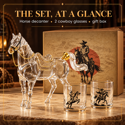 🐎 Western Horse Whiskey Decanter Set