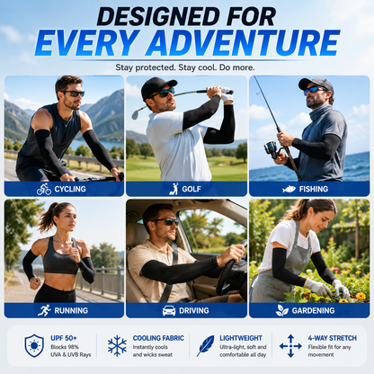 🔥 50% OFF | UPF 50+ Cooling UV Protection Arm Sleeves for Men & Women | Stay Cool Outdoors