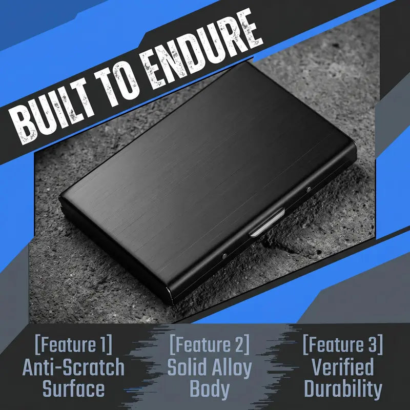 💼 BUSINESS FAVORITE | Premium Metal Card Holder – Slim RFID Wallet with Matte Black Finish
