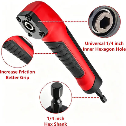 ⚙️ TIGHT SPACE DRILL ADAPTER | 90 Degree Right Angle Attachment for Drills & Screwdrivers with 1/4" Hex Shank