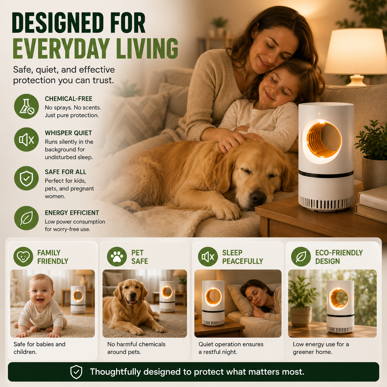 🔥 2026 New  Mosquito Trap – USB Powered Quiet Mosquito Catcher for Home & Bedroom