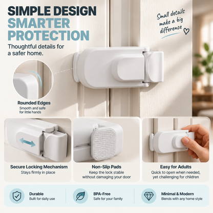 👶 TODDLER DOOR SAFETY LOCK | High-Mount Child Lock for Interior Doors with Tool-Free Installation