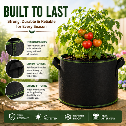 Premium Fabric Grow Bags – Breathable Planting Bags For Healthier Roots & Bigger Harvests