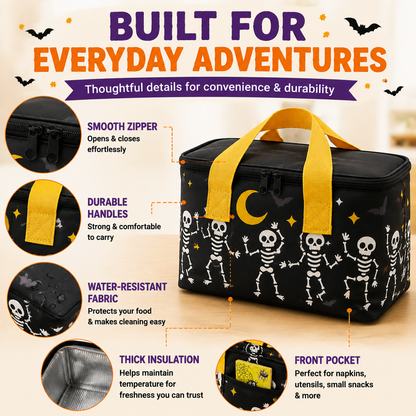 🎃 Limited 2026 Halloween Insulated Cooler Bag – New Seasonal Design, 1.5 Gallon Snack Tote For Parties & Outdoor Fun