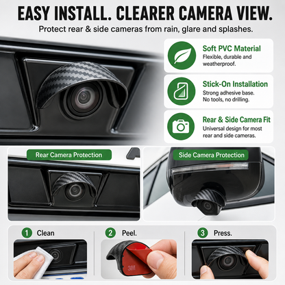 🚗 Car Backup Camera Rain Shield – Waterproof Rear View Camera Visor Cover, Anti-Rain & Sun Shade Protector (4PCS)