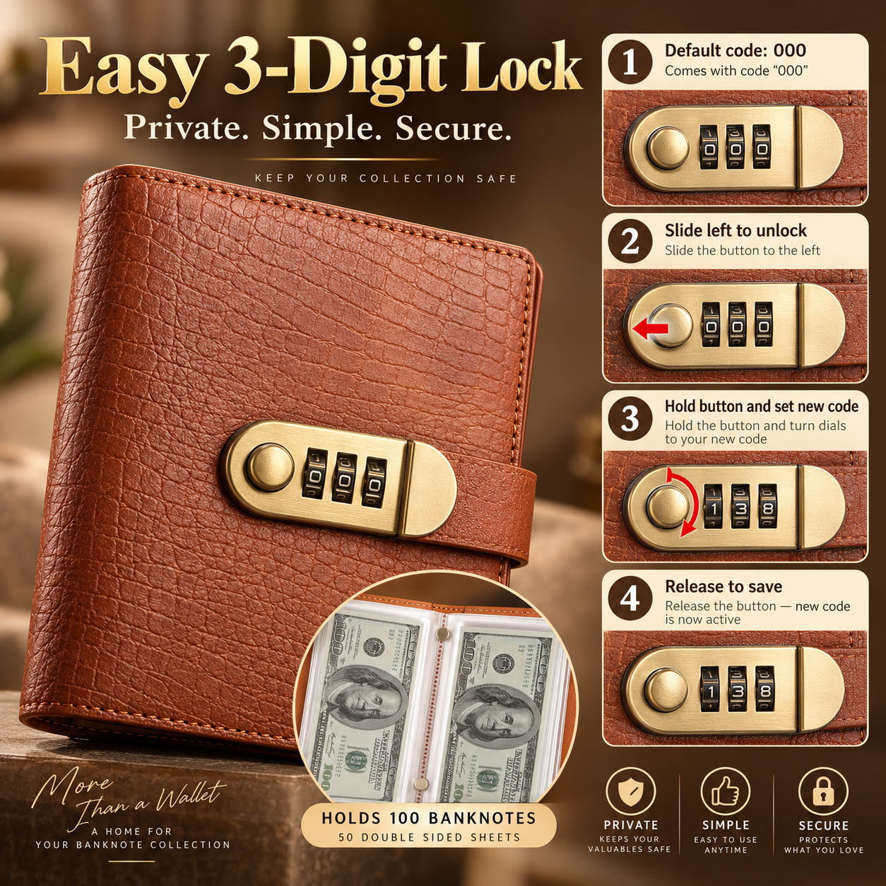 🔒 MONEY ORGANIZER | A6 Savings Notebook with Secure Closure – Cash Storage, Budget Planner & Expense Tracker