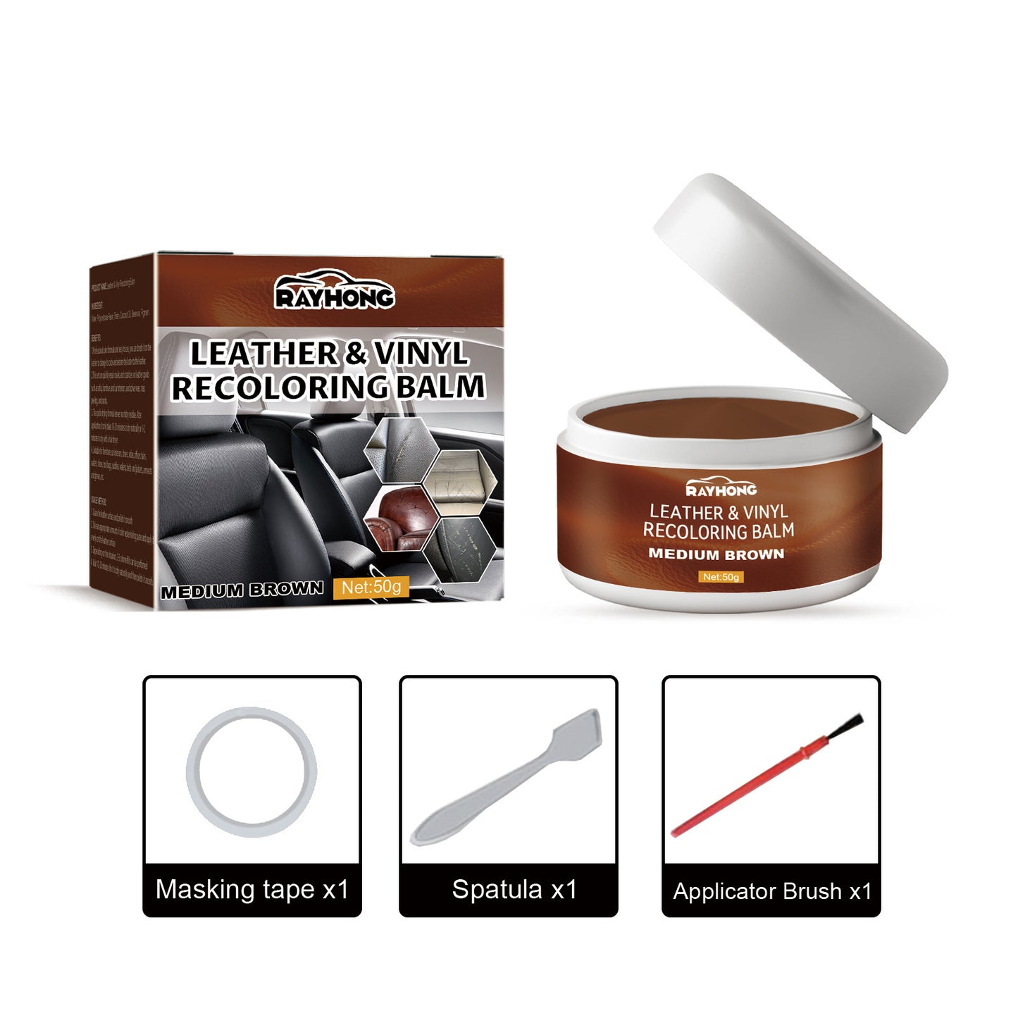 🔥Leather & Vinyl Recoloring Balm Kit – Restore Faded Seats, Sofas & Shoes
