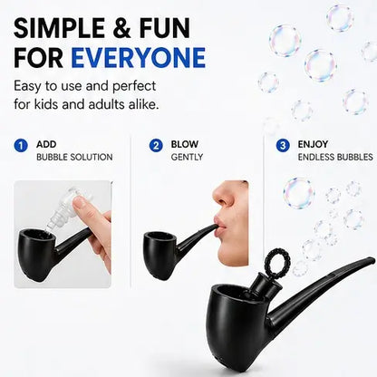 SummerVibes Bubble Pipe Stress Relief Toy — A Mini, Pipe-Shaped Bubble Blower & Wand to Help You Relax and Unwind | Graduation Season Gag Gift