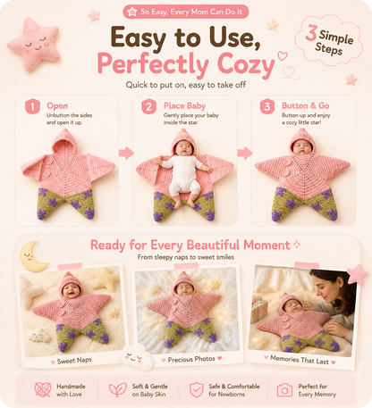 ✨ Baby Star Swaddle Blanket – The Cutest Newborn Photo Outfit & Baby Shower Gift
