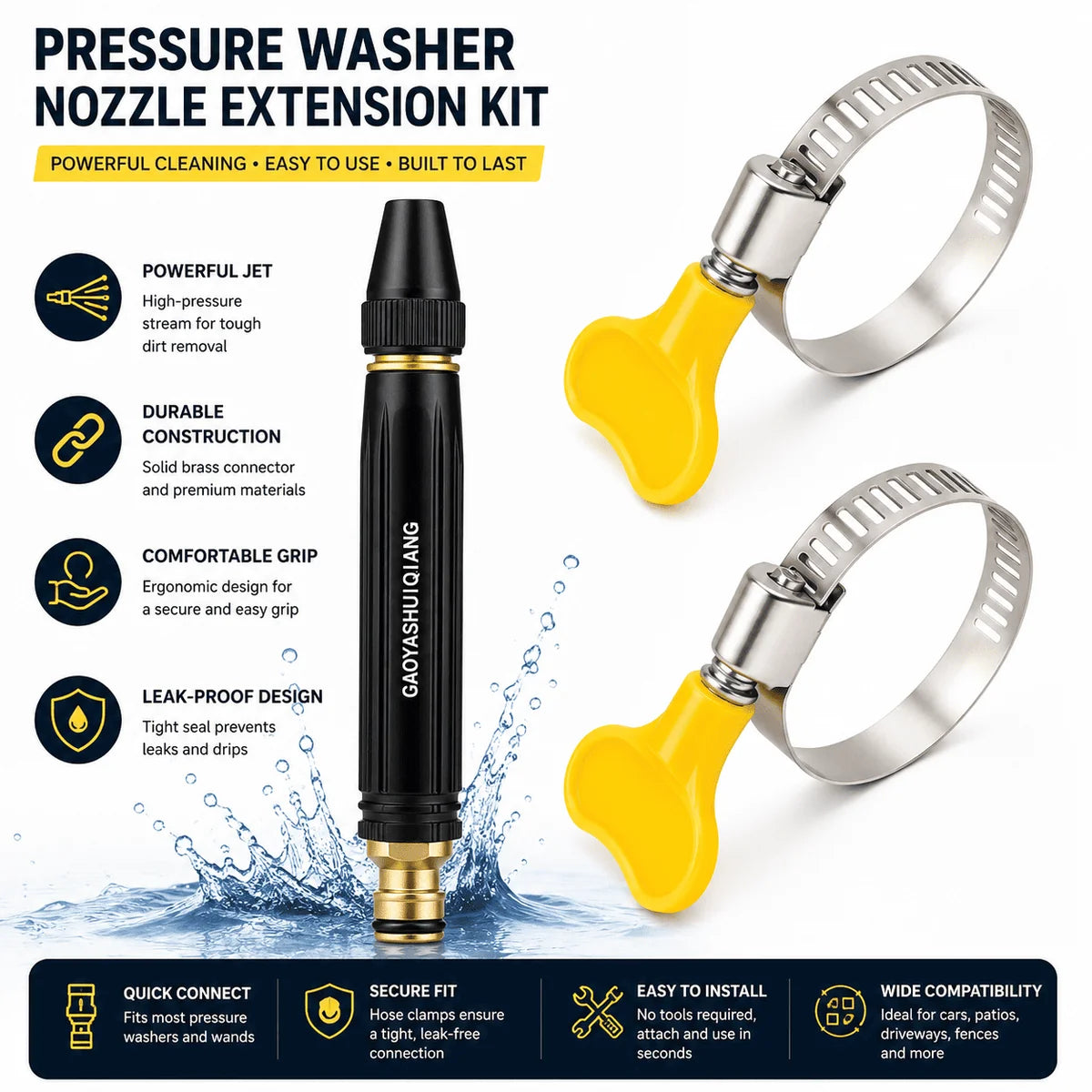 💦 Heavy Duty Adjustable Twist Hose Nozzle