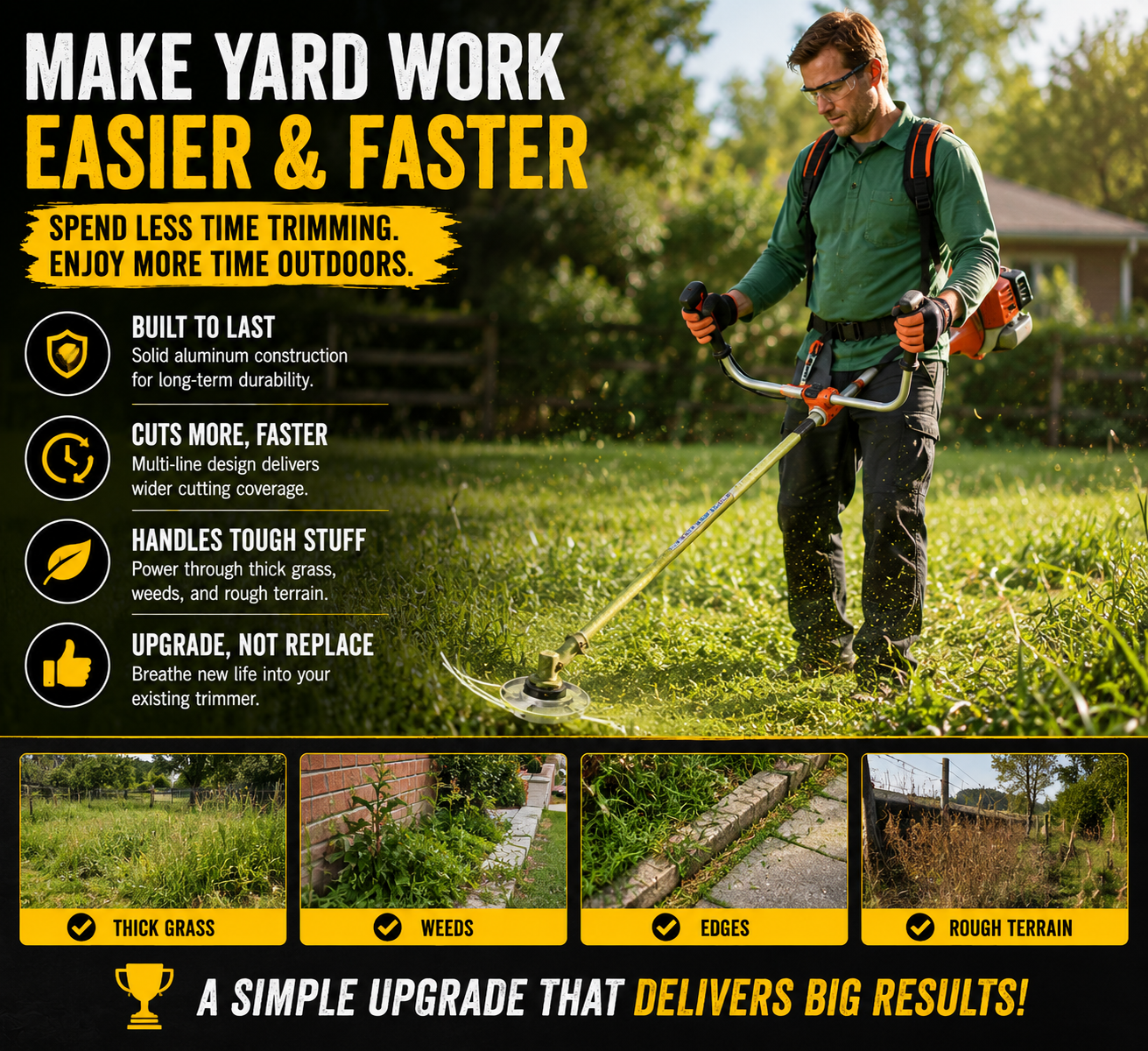 🌿 Universal Aluminum Grass Trimmer Head | Heavy-Duty Brush Cutter Replacement.