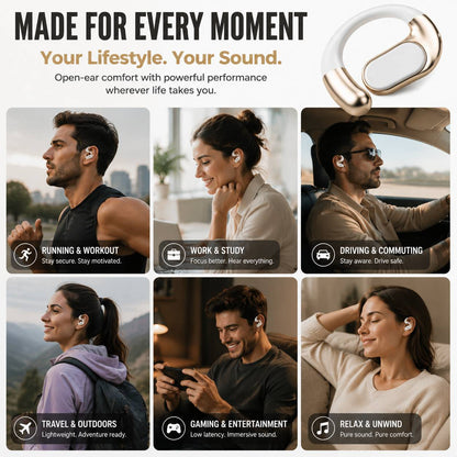 🎧 AC530 Open-Ear Headset | 165H Battery, Bluetooth 6.0, Ultra Comfort Wireless Earbuds