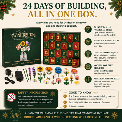 🎄 LIMITED CHRISTMAS DEAL | 24-Day Flower Advent Calendar – One Daily Build, One Finished Bouquet