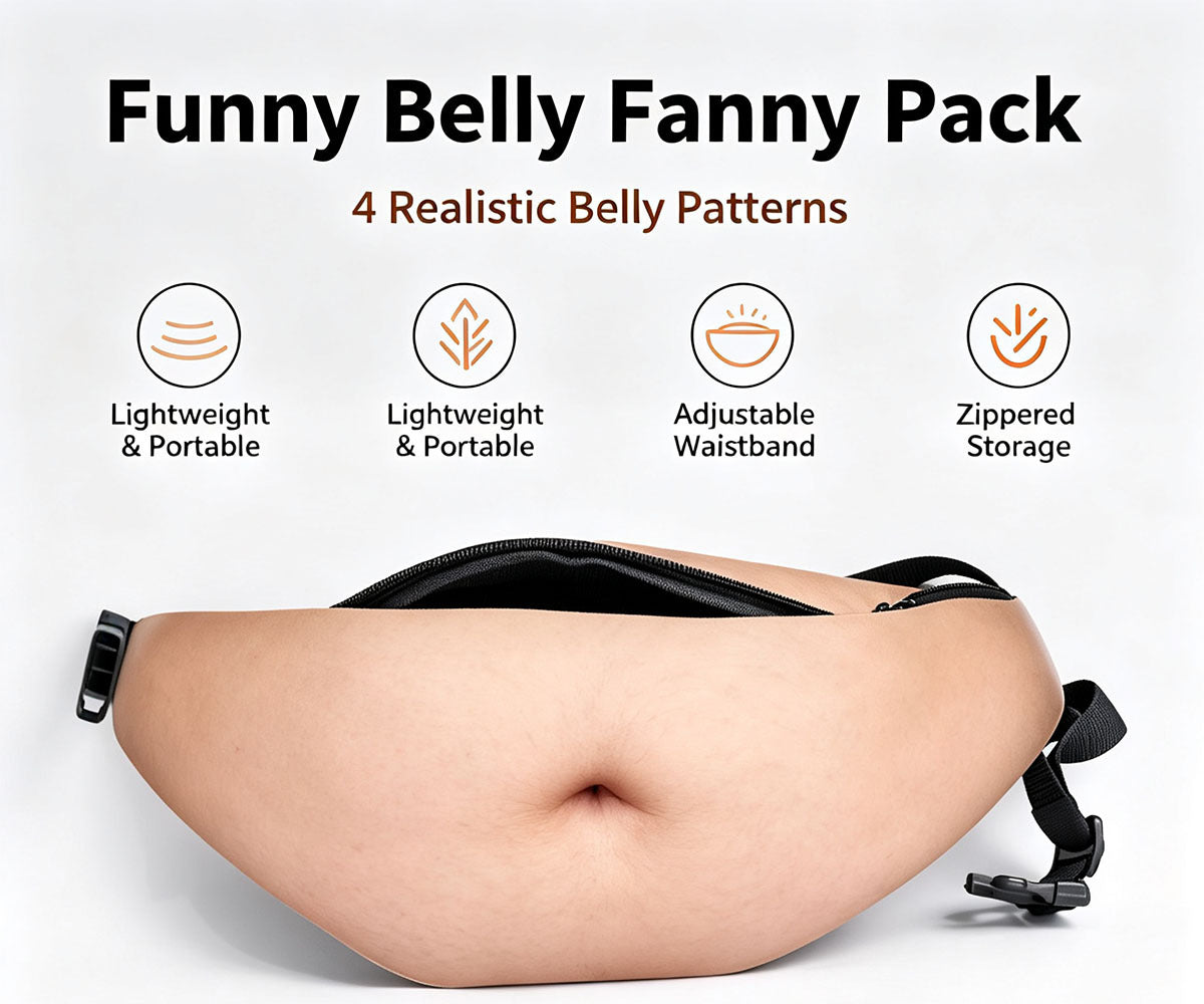 😂 Realistic Beer Belly Fanny Pack – Funny Hidden Waist Bag & Gag Gift